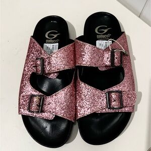 Gallucci  made in Italy slip on sandals size 39 US 9 Pastel Pink glitter